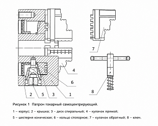 Патрон токарный 3х-кулачковый d160 №3-160.05.214В БелТАПАЗ